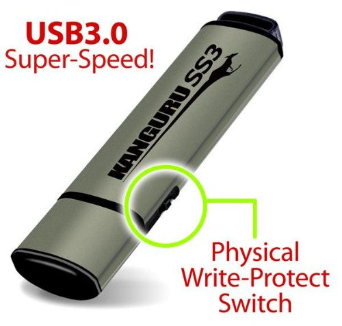 iStorage Kanguru 16GB SS3 USB3.0 USB flash drive USB Type-A 3.2 Gen 1 (3.1 Gen 1) Aluminum