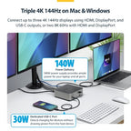 StarTech.com 215N-TB5USB4DOCK laptop dock/port replicator Wired Thunderbolt 5 Gray