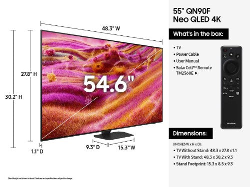 Samsung QN90F QN55QN90FAF 55" 4K Ultra HD Smart TV Wi-Fi Black