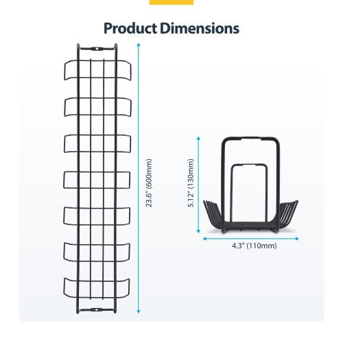 StarTech.com S1MB-DESK-CABLE-TRAY cable organizer Cable basket Black 1 pc(s)