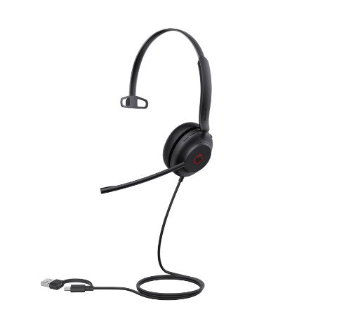 Yealink UH35 Mono Teams USB-C/A Headset Wired Head-band Calls/Music USB Type-C / USB Type-A Black