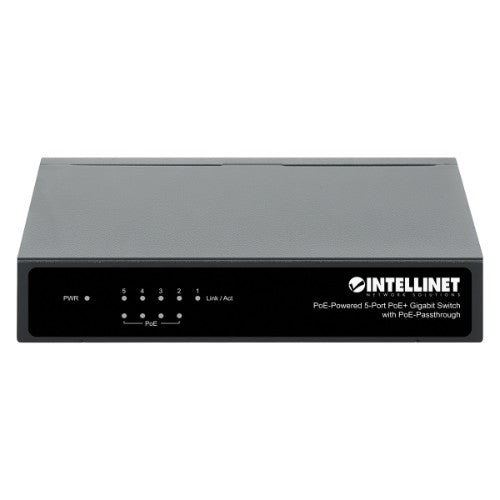 Intellinet PoE-Powered 5x Gigabit Gigabit Ethernet (10/100/1000) Power over Ethernet (PoE) Black