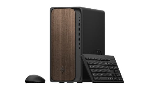 HP OmniDesk AI M03-0010 Intel Core Ultra 5 225 16 GB DDR5-SDRAM 512 GB SSD Windows 11 Home Tower PC Wood, Black