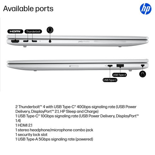 HP EliteBook 8 G1a 16 inch Notebook Next Gen AI PC Wolf Pro Security Edition Silver