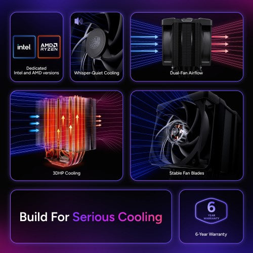 Cooler Master V8 ACE 3DHP Processor Air cooler 4.72" (12 cm) Black 1 pc(s)