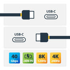StarTech.com 50C-40G-USB4-CABLE USB cable USB4 Gen 3x2 19.7" (0.5 m) USB C 40 Gbit/s 240 W Black