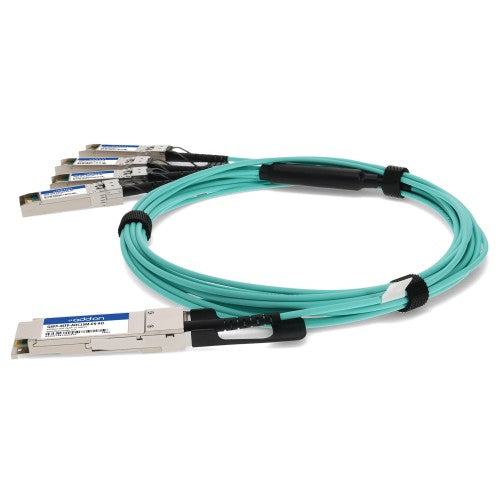 AddOn Networks QSFP-4SFP-AOC15M-EX-AO InfiniBand/fibre optic cable 590.6" (15 m) QSFP+ AOC Turquoise
