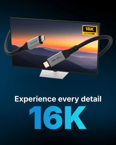 VisionTek 901801 USB cable 59.1" (1.5 m) USB C 80 Gbit/s 240 W Gray