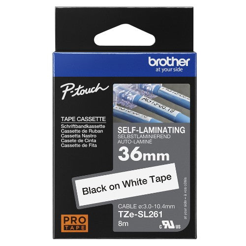 Brother TZE-SL261 label-making tape Black on white