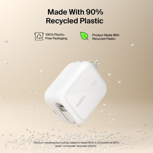 Belkin WCH023DQWH mobile device charger Smartphone White AC Fast charging Indoor