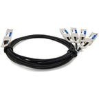 AddOn Networks QDD4QSFP56400CU2M-AO InfiniBand/fibre optic cable 78.7" (2 m) QSFP-DD 4x QSFP56 Black, Metallic