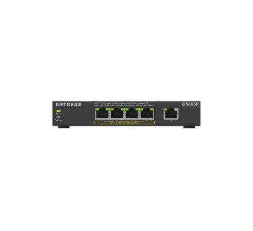 NETGEAR GS305P Unmanaged Gigabit Ethernet (10/100/1000) Power over Ethernet (PoE) Desktop/Wall-Mounting Black