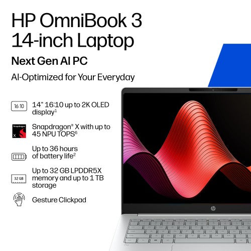 HP OmniBook 3 Laptop Next Gen AI 14-hz0224nr
