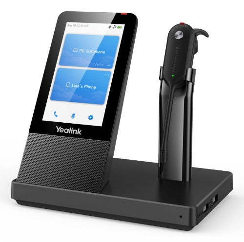 Yealink WH67 UC Headset Wireless Ear-hook, Head-band, Neck-band Office/Call center Bluetooth Charging stand Black
