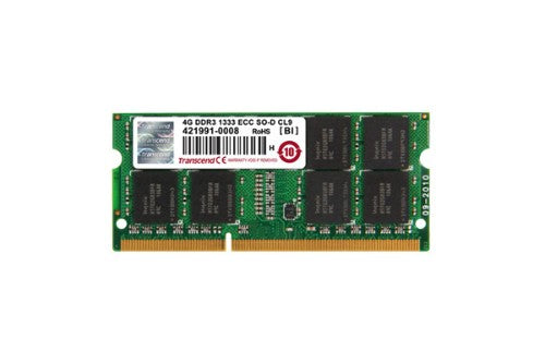 Transcend 8GB DDR3 SO-DIMM memory module 1 x 8 GB 204-pin SO-DIMM ECC