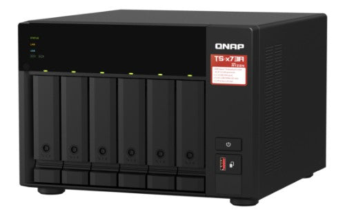 QNAP TS-673A NAS Tower Ryzen Embedded V1500B 8 GB DDR4 0 TB QNAP Turbo System Anthracite