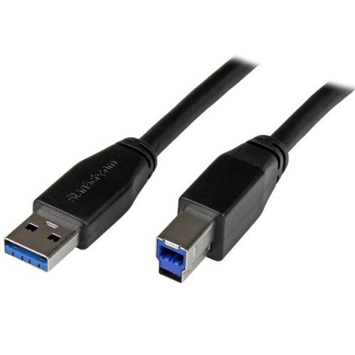 StarTech.com USB3SAB10M USB cable USB 3.2 Gen 1 (3.1 Gen 1) 393.7" (10 m) USB A USB B 5 Gbit/s Black