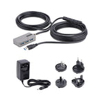 StarTech.com U01043-USB-EXTENDER interface hub USB 3.2 Gen 1 (3.1 Gen 1) Type-A 5000 Mbit/s Black, Silver