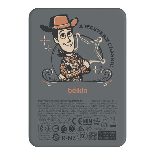 Belkin BoostCharge Lithium-Ion (Li-Ion) 5000 mAh Wireless charging Beige, Gray