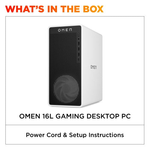 HP OMEN 16L Gaming Desktop TG03-0110 PC Intel Core Ultra 5 225F 8 GB DDR5-SDRAM 512 GB SSD NVIDIA GeForce RTX 3050 Windows 11 Home Midi Tower White
