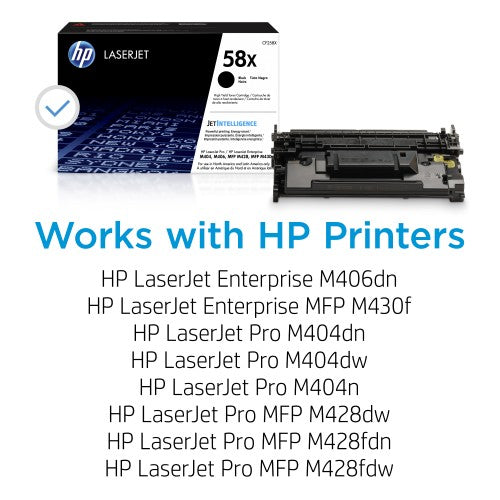 HP 58X High Yield Black Original LaserJet Toner Cartridge