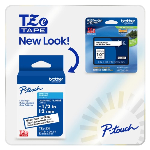 Brother TZE325G label-making tape White on black TZe