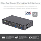 StarTech.com P2DD46A22-KVM-SWITCH KVM switch Black