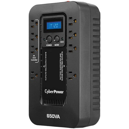 CyberPower EC650LCD uninterruptible power supply (UPS) Standby (Offline) 0.65 kVA 390 W 8 AC outlet(s)