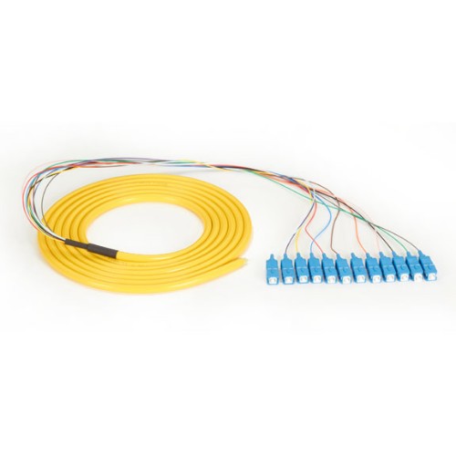 Black Box FOPT50S1-SC-12YL-3 InfiniBand/fibre optic cable 118.1" (3 m) Pigtail Yellow