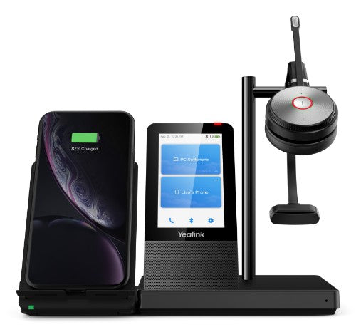 Yealink WH66 Mono UC Headset Wireless Head-band Office/Call center USB Type-A Bluetooth Charging stand Black