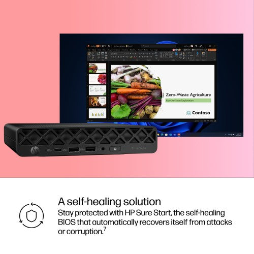 HP EliteDesk 8 Mini G1i Desktop AI PC Wolf Pro Security Edition Intel Core Ultra 9 32 GB DDR5-SDRAM 512 GB SSD Windows 11 Pro Mini PC