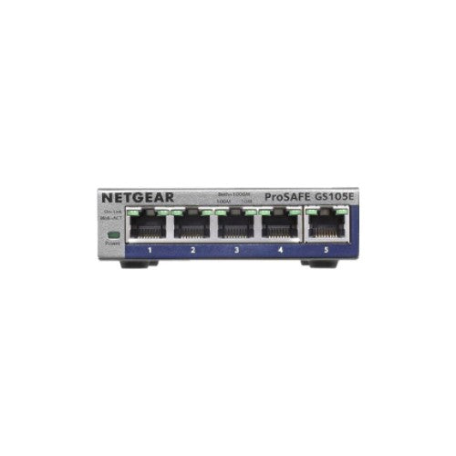 NETGEAR GS105E Managed L2/L3 Gigabit Ethernet (10/100/1000) Gray