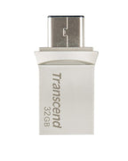 Transcend JetFlash 890 32GB USB flash drive USB Type-A / USB Type-C 3.2 Gen 1 (3.1 Gen 1) Black, Silver