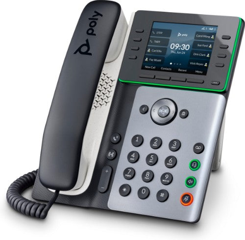 HP Poly Edge E300 IP Phone and PoE-enabled with Power Supply