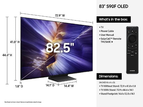 Samsung S90F QN83S90FAE 83" 4K Ultra HD Smart TV Wi-Fi Black