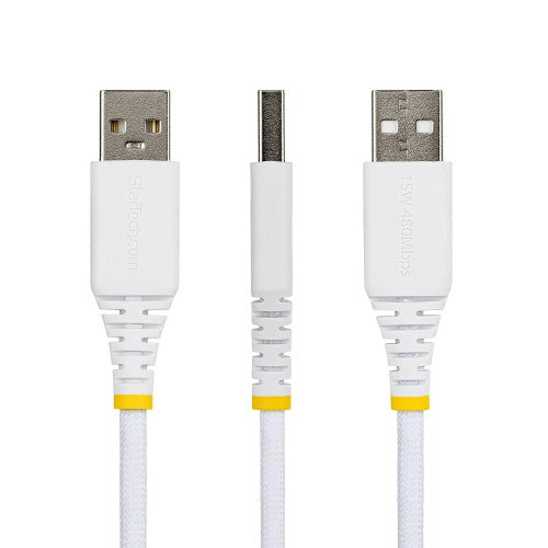 StarTech.com USB2AC1FTBRWH USB cable USB 2.0 12" (0.305 m) USB A USB C 0.48 Gbit/s 15 W White