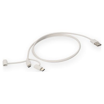 AddOn Networks USB2LGTCM1MW USB cable USB 2.0 39.4" (1 m) USB A USB C/Micro-USB B/Lightning White