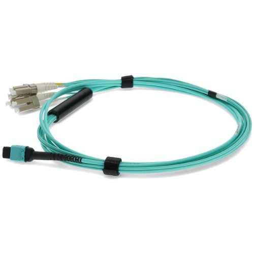 AddOn Networks ADD-MPO-4LC0-5M5OM4LZ fiber optic cable 78.7" (2 m) 8x LC LOMM OM4 Aqua color