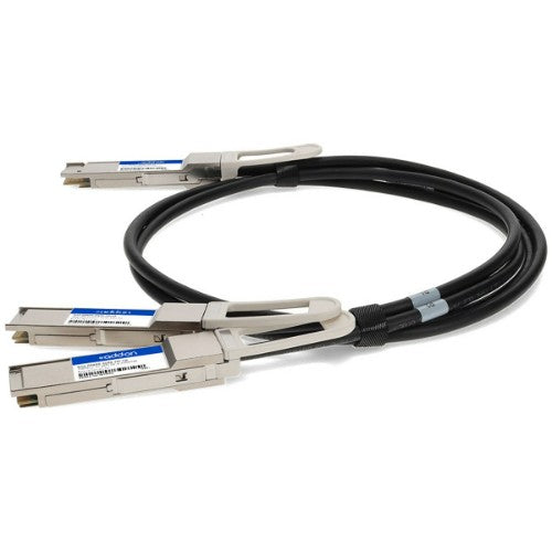 AddOn Networks DAC-Q56DD2Q282-5M-AO InfiniBand/fibre optic cable 98.4" (2.5 m) QSFP-DD 2x QSFP28 Black, Metallic