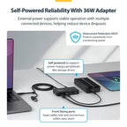 StarTech.com 311NA-USB-HUB interface hub USB 3.2 Gen 1 (3.1 Gen 1) Type-C 5000 Mbit/s Black