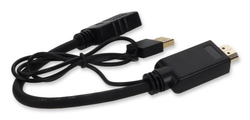 AddOn Networks HDMI2DPUSB video cable adapter 7.87" (0.2 m) HDMI Type A (Standard) DisplayPort Black