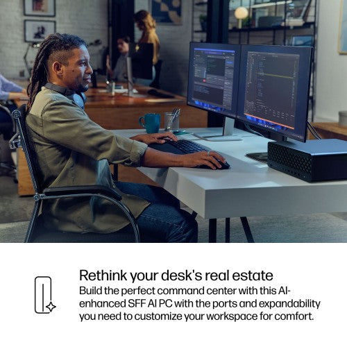 HP EliteDesk 8 SFF G1i Desktop AI PC Wolf Pro Security Edition Intel Core Ultra 9 285 64 GB DDR5-SDRAM 1 TB SSD Windows 11 Pro Black