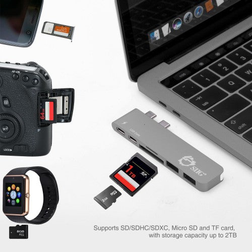 Siig JU-TB0312-S1 laptop dock/port replicator USB 3.2 Gen 1 (3.1 Gen 1) Type-C Gray