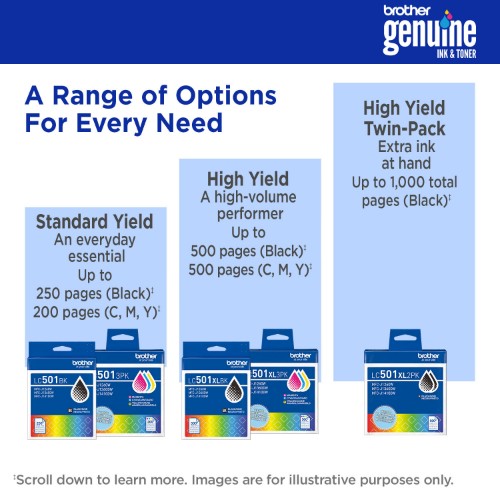 Brother LC501XL3PKS ink cartridge 3 pc(s) Original High (XL) Yield Cyan, Magenta, Yellow