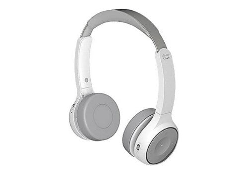 Cisco 730 Headphones Wired & Wireless Head-band Calls/Music Bluetooth Charging stand Platinum, White