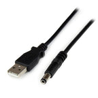 StarTech.com USB2TYPEN1M power cable Black 39.4" (1 m) USB A Barrel type N