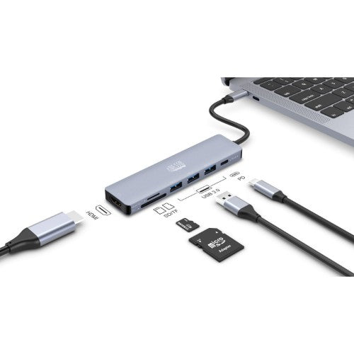 Adesso AUH-4025 laptop dock/port replicator Wired USB 3.2 Gen 2 (3.1 Gen 2) Type-C Aluminum