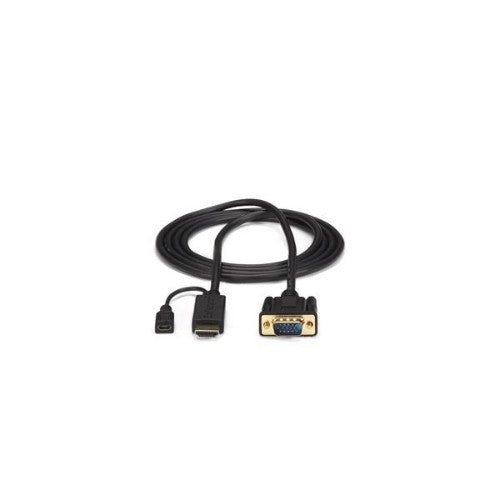 StarTech.com HD2VGAMM10 video cable adapter 118.1" (3 m) VGA (D-Sub) HDMI + Micro USB Black