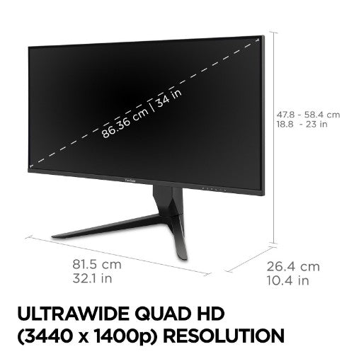 Viewsonic VX Series VX3418-2K computer monitor 34" 3440 x 1440 pixels UltraWide Quad HD LED Black