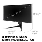 Viewsonic VX Series VX3418-2K computer monitor 34" 3440 x 1440 pixels UltraWide Quad HD LED Black